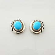 Sterling Silver Blue Turquoise Post Earrings