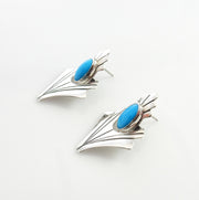 Sterling Silver Blue Turquoise Post Earrings