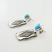 Sterling Silver Blue Turquoise Southwestern Post Earrings