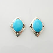 Sterling Silver Sleeping Beauty Turquoise Post Earrings