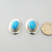 Sterling Silver Blue Turquoise Post Earrings