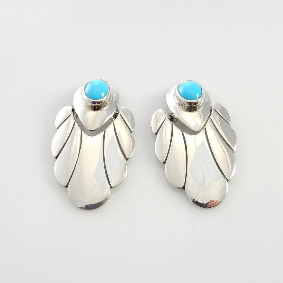 Sterling Silver Blue Turquoise Post Earrings