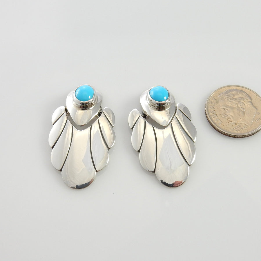 Sterling Silver Blue Turquoise Post Earrings