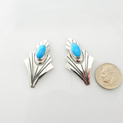 Sterling Silver Blue Turquoise Post Earrings