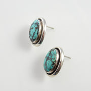 Sterling Silver Kingman Turquoise Post Earrings