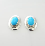 Sterling Silver Blue Turquoise Post Earrings