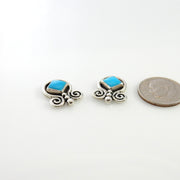 Sterling Silver Blue Turquoise Post Earrings