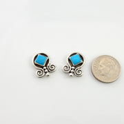 Sterling Silver Blue Turquoise Post Earrings