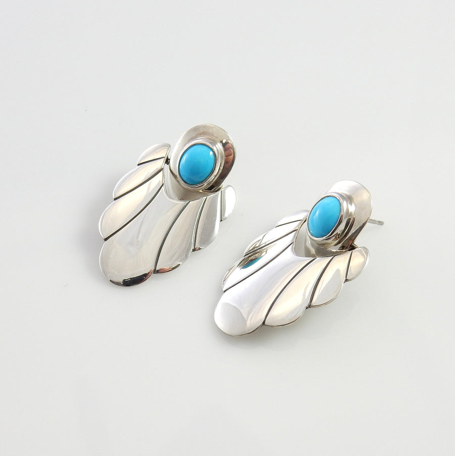 Sterling Silver Blue Turquoise Post Earrings