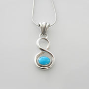 Handmade Sterling Silver turquoise southwestern drop pendant, one of a kind handmade blue turquoise pendant