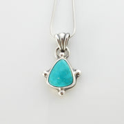 Sterling silver turquoise handmade pendant, royston turquoise pendant, natural royston turquoise handmade drop pendant with chain