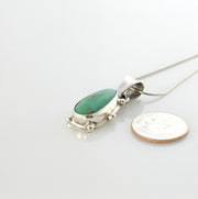 Sterling silver turquoise handmade pendant, royston turquoise pendant, natural royston turquoise handmade drop pendant with chain