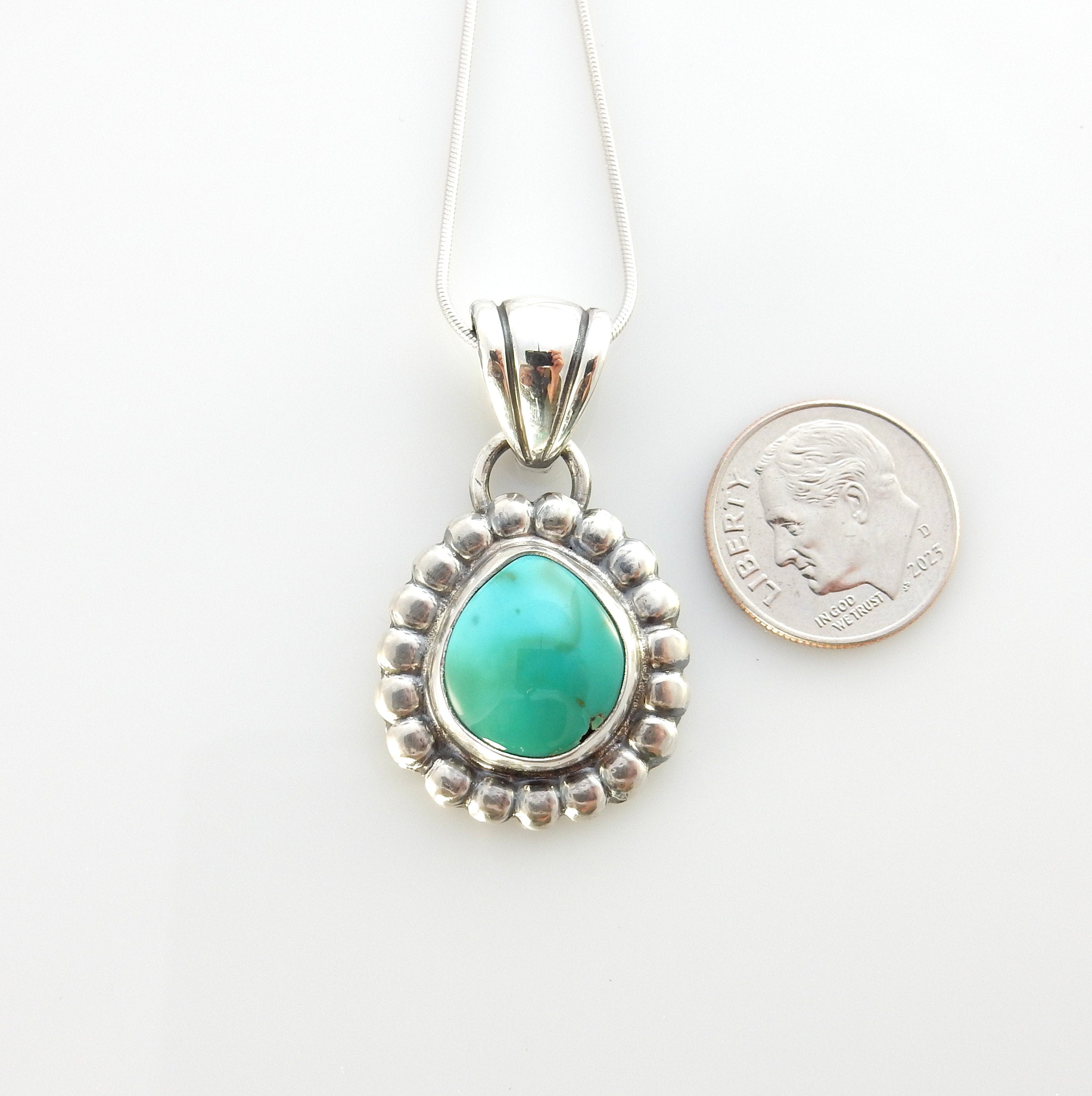 Sterling Silver Handmade Royston Turquoise Pendant