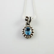 Sterling Silver Blue Topaz Handmade Pendant, Beautiful silver topaz drop pendant, topaz southwestern silver .925 pendant