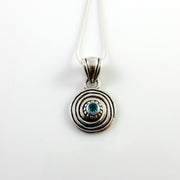 Sterling Silver Blue Topaz Handmade Pendant, silver topaz drop pendant, topaz designer silver drop pendant with chain