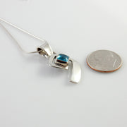 Sterling Blue Topaz Handmade Pendant, Beautiful silver topaz pendant, topaz designer .925 drop pendant with chain