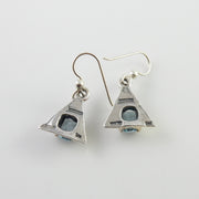 Sterling Silver Channel-Set Topaz Earrings