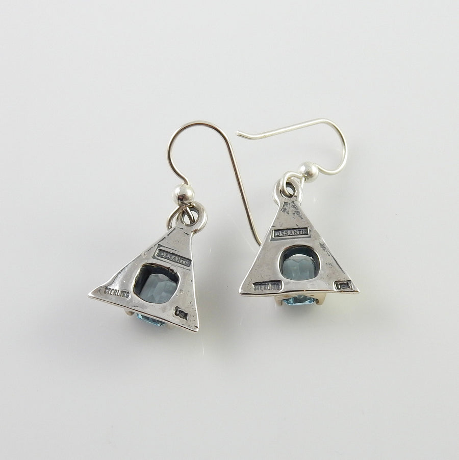 Sterling Silver Channel-Set Topaz Earrings