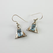 Sterling Silver Channel-Set Topaz Earrings