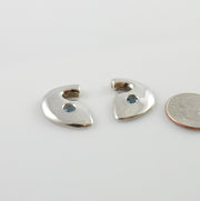 Sterling Silver Designer Blue Topaz Earrings