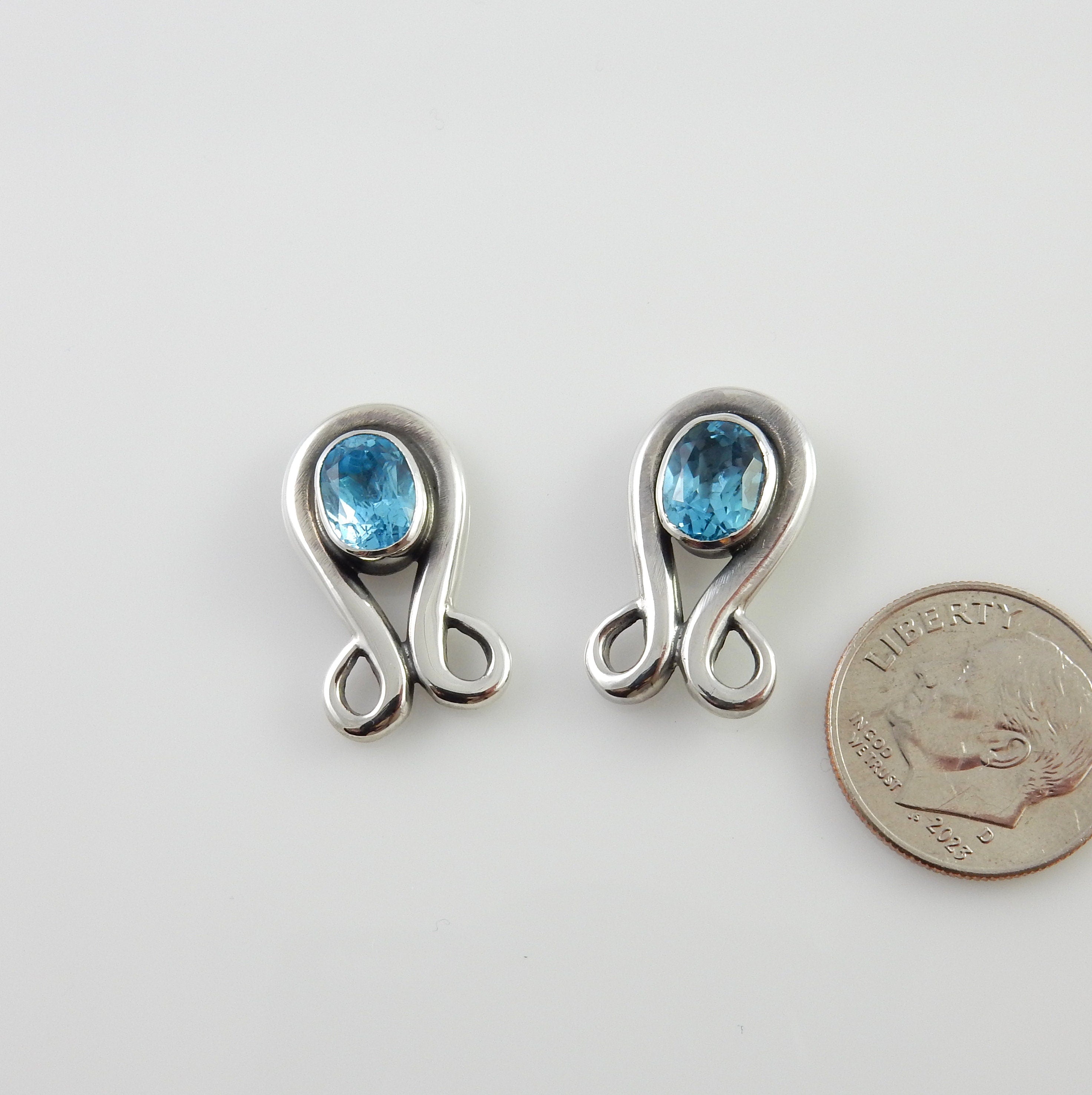 Sterling Silver Blue Topaz Earrings