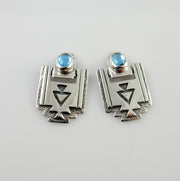 Southwestern Sterling Silver Topaz Post Earrings