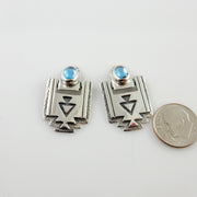 Southwestern Sterling Silver Topaz Post Earrings