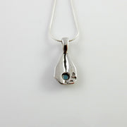 Sterling Silver Blue Topaz Handmade Pendant, Beautiful silver topaz drop pendant, topaz silver drop pendant with chain