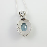 Sterling Silver Blue Topaz Handmade Pendant, Beautiful silver topaz drop pendant, topaz designer silver .925 drop pendant with chain