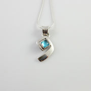 Sterling Blue Topaz Handmade Pendant, Beautiful silver topaz pendant, topaz designer .925 drop pendant with chain