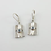 Sterling Silver Designer Topaz Earrings