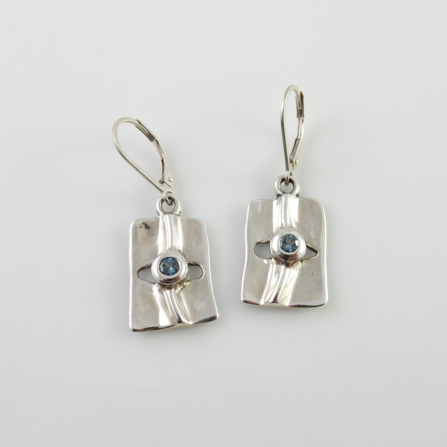 Sterling Silver Designer Topaz Earrings