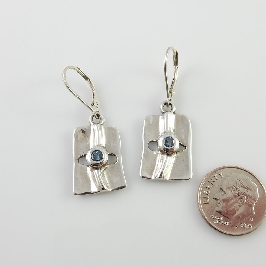 Sterling Silver Designer Topaz Earrings