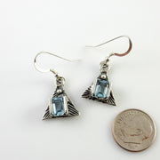 Sterling Silver Topaz Textured Earrings