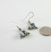 Sterling Silver Topaz Textured Earrings