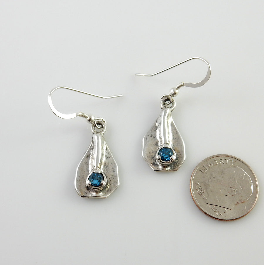 Sterling Silver Topaz Teardrop Earrings