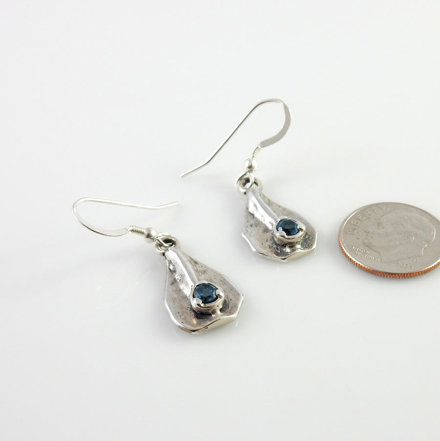 Sterling Silver Topaz Teardrop Earrings