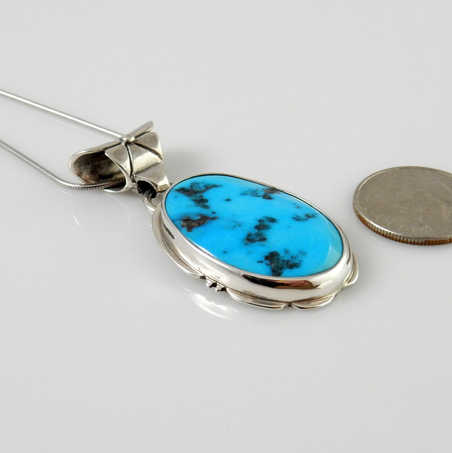 Sterling Silver Kingman Turquoise Pendant