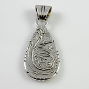 Sterling silver multi-stone onyx inlay cosmic pendant