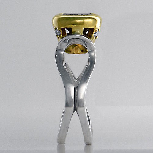 Lime Citrine Diamond Gold Silver Ring Size 7.5 - DeSantis