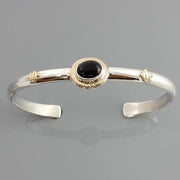 Mens Black Onyx Two Toned Cuff Bracelet - DeSantis