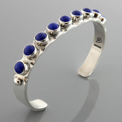 Natural Blue Lapis Lazuli Sterling Silver Cuff Bracelet - DeSantis