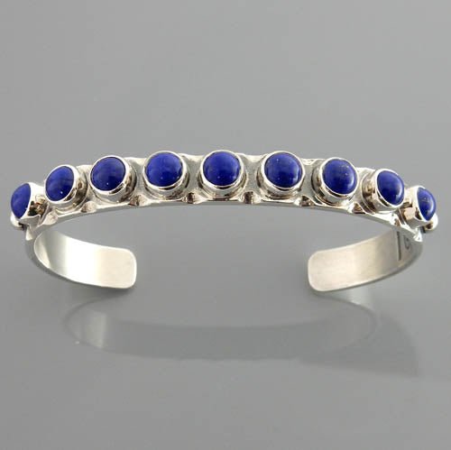 Natural Blue Lapis Lazuli Sterling Silver Cuff Bracelet - DeSantis