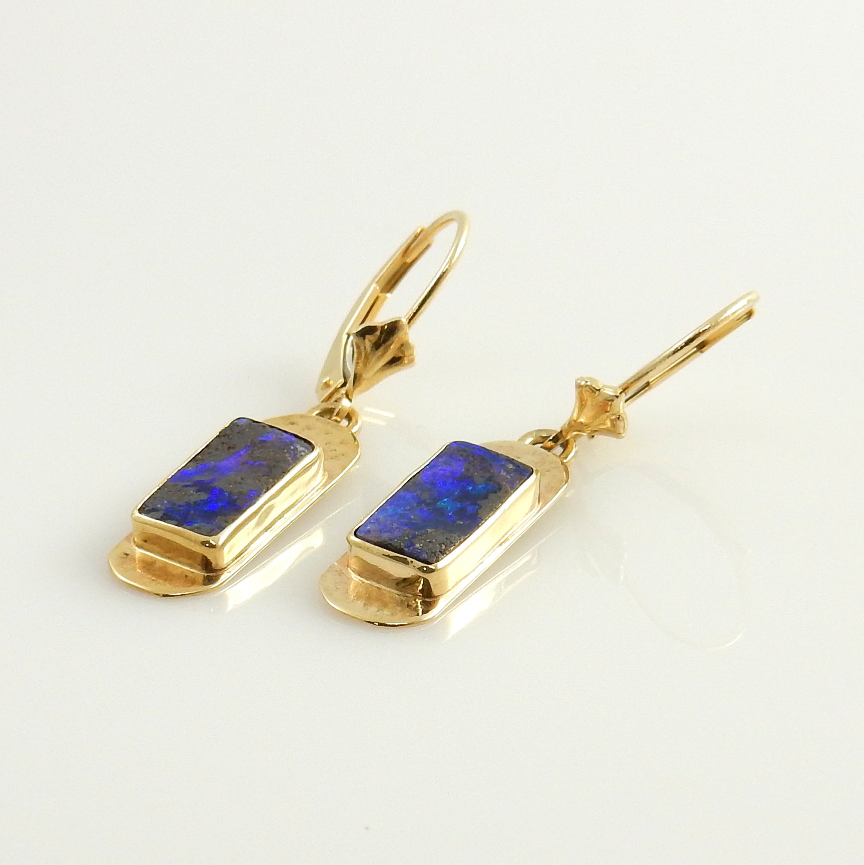 Natural Boulder Opal 14kt Yellow Gold Drop Earrings - DeSantis