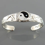 Nice Sterling Silver Yin Yang Cuff Bracelet - DeSantis