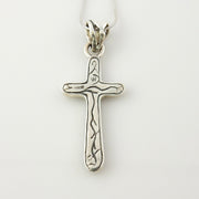 One of a Kind Sterling Natural Opal Mosaic Cross Pendant - DeSantis