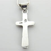 One of a Kind Sterling Silver Multi - stone Mosaic Inlay Cross Pendant - DeSantis