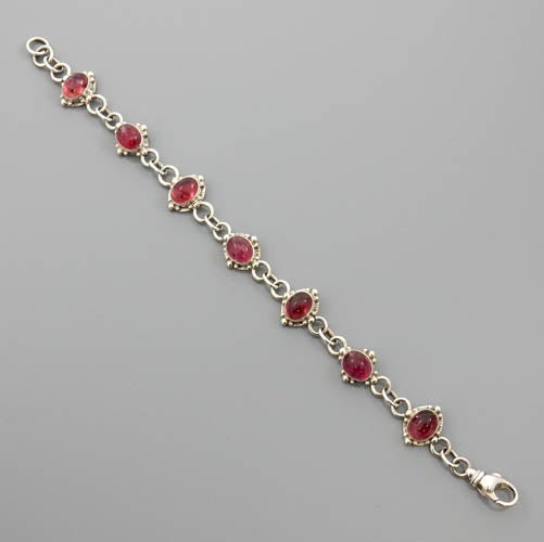 Pink Tourmaline Sterling Silver Adjustable Link Bracelet - DeSantis