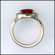 Red Coral Diamond 14kt Yellow Gold Ring - DeSantis