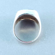 SIlver mens ring handmade southwestern inlay ring genuine 925 sterling silver lapis turquoise man ring Size 10 - DeSantis